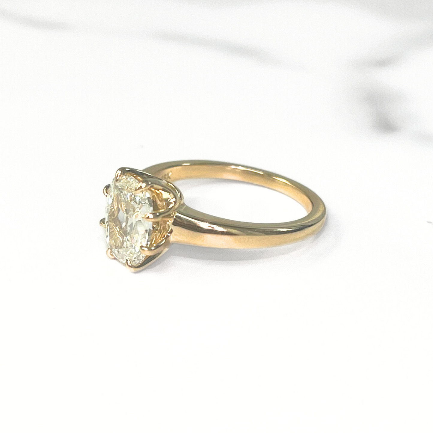 Antique Cushion Diamond Solitaire Ring