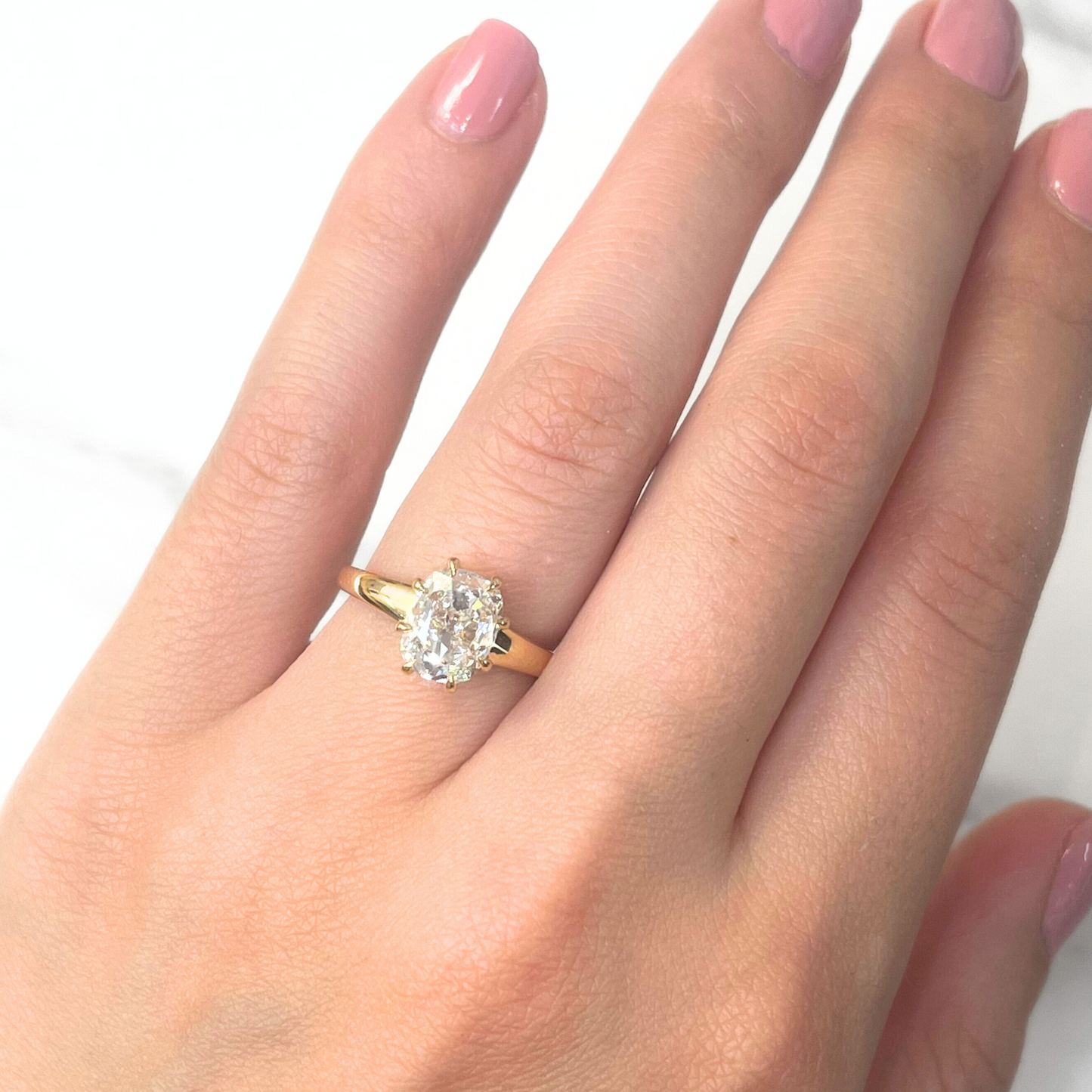 Antique Cushion Diamond Solitaire Ring