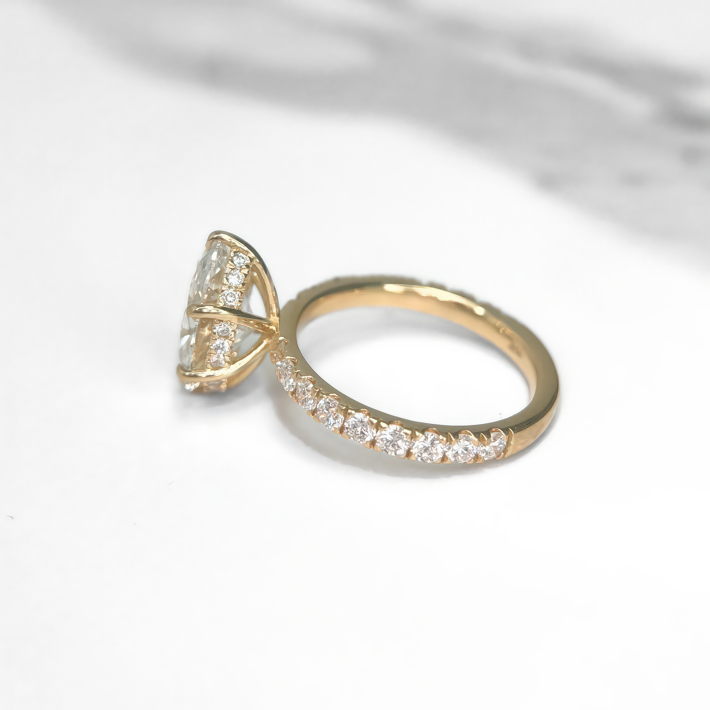 Oval Diamond Six Hidden Halo Ring