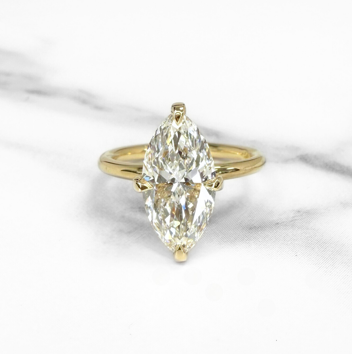 Marquise Diamond Compass Solitaire Ring