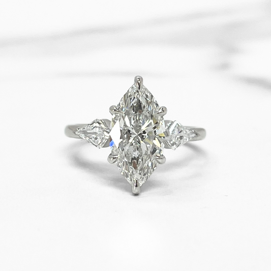 Marquise Diamond Three Stone Ring