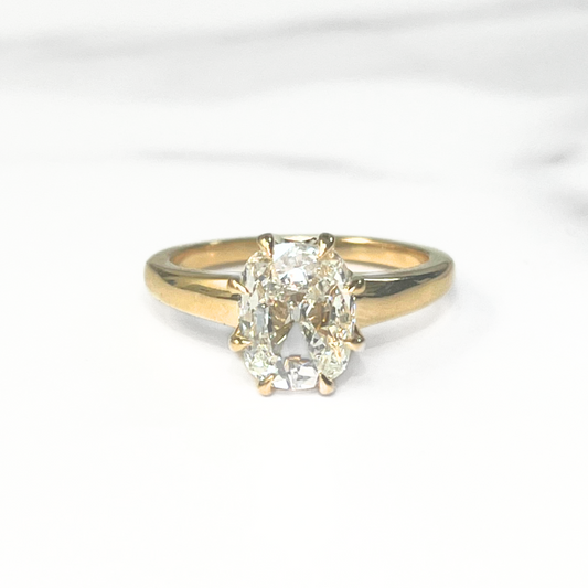 Antique Cushion Diamond Solitaire Ring