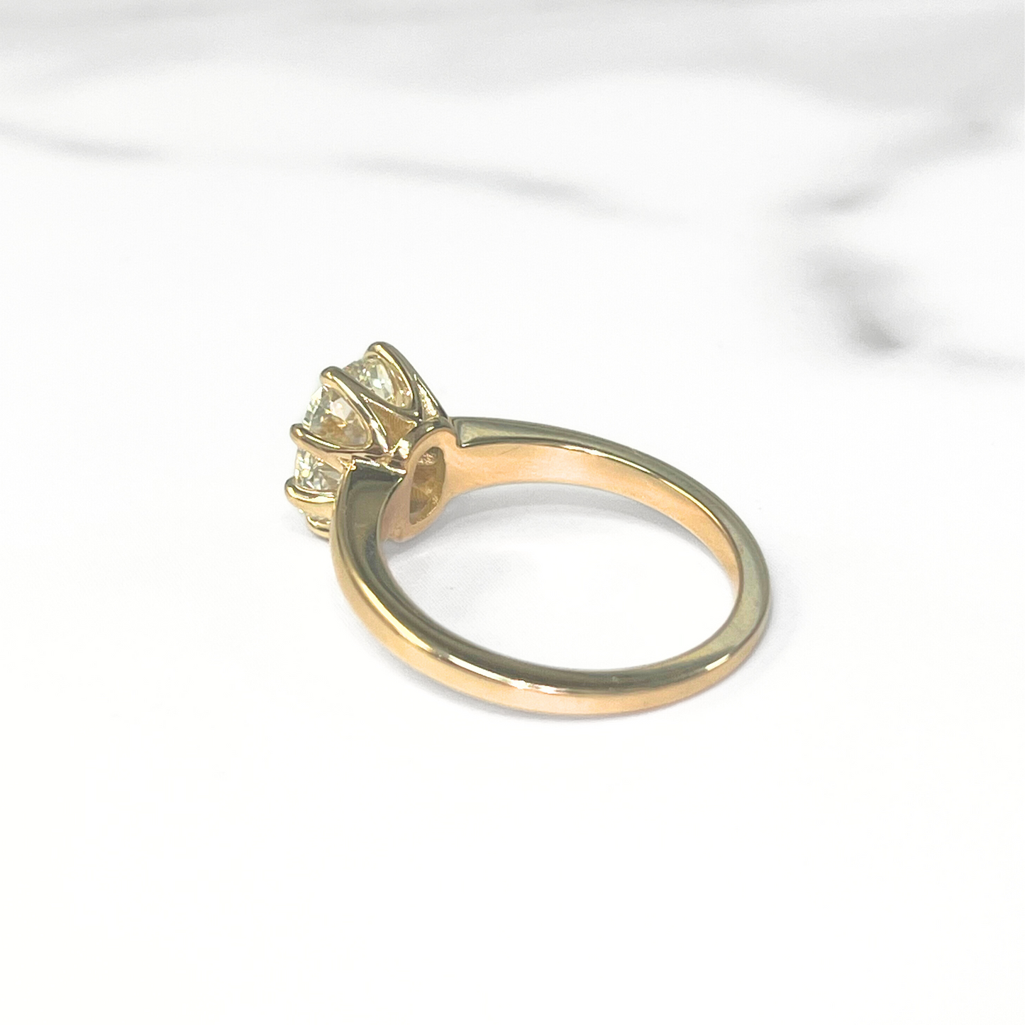 Antique Cushion Diamond Solitaire Ring