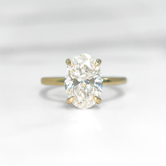 Oval Diamond Hidden Halo Solitaire Ring