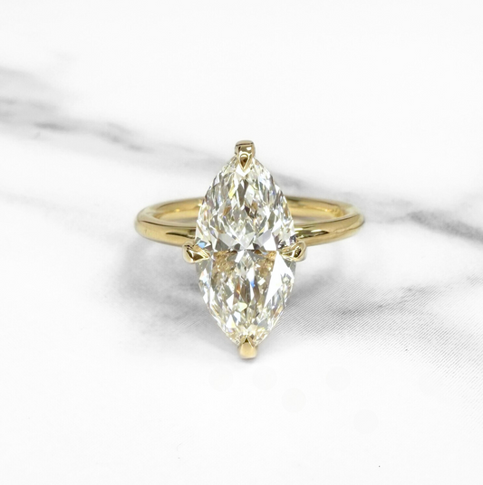 Marquise Diamond Compass Solitaire Ring