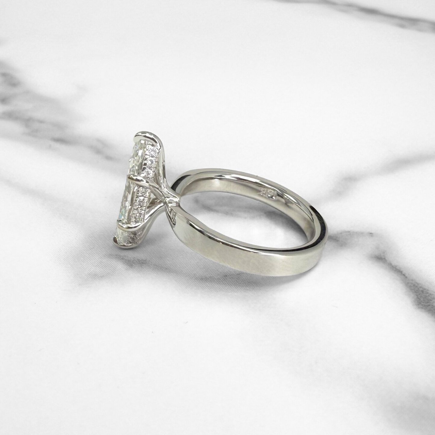 Marquise Diamond Wide Band Solitaire Ring